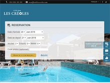 Tablet Screenshot of hotel-les-creoles.com